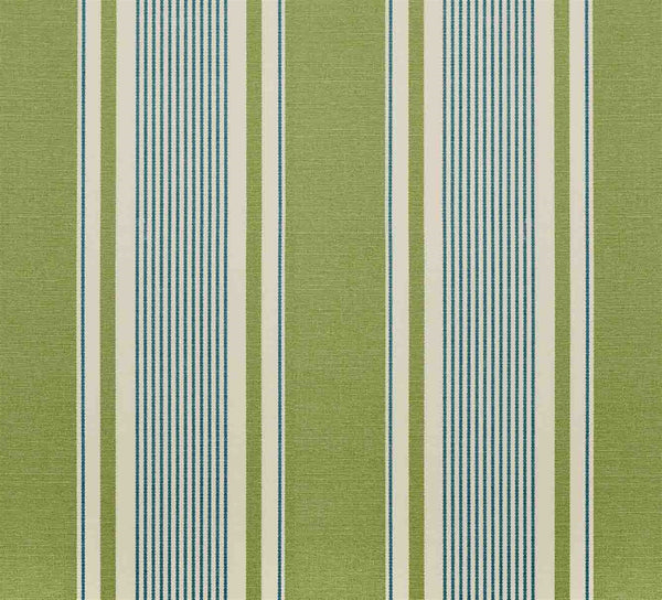 French Ticking - Moss, Cornflower
