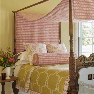 Dotty Check - Lily Pink, Soft Raspberry, Ochre - bolster