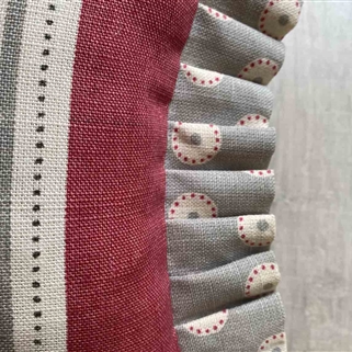 Stockholm Stripe - Damson, Scree, Winter - rectangular, contrast pleats