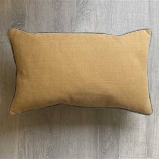 Plain Linen Union - Ochre - rectangular, contrast piped