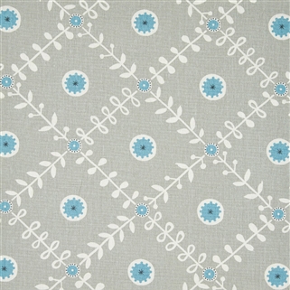 Fruit Garden - Pigeon, Powder Blue & Charcoal - Discontinued - By the Metre