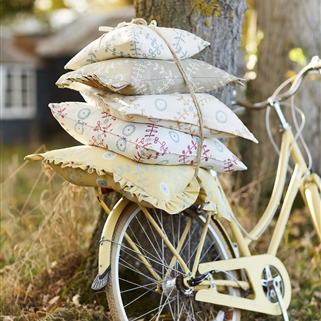 Fruit Garden Detail - Damson, Powder Blue, Charcoal (Disc) - remnants