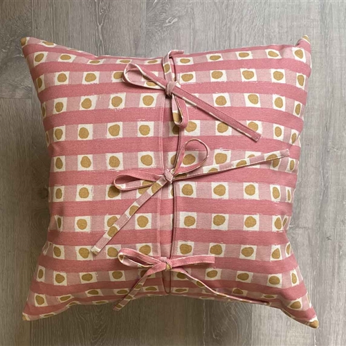 Dotty Check - Lily Pink, Soft Raspberry, Ochre - with ties
