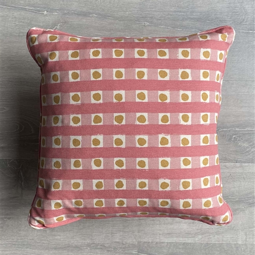 Dotty Check - Lily Pink, Soft Raspberry, Ochre - square