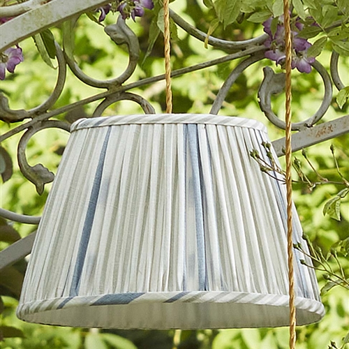 Lapland Stripe - Duck Egg, Cornflower - pleated, for lamp base