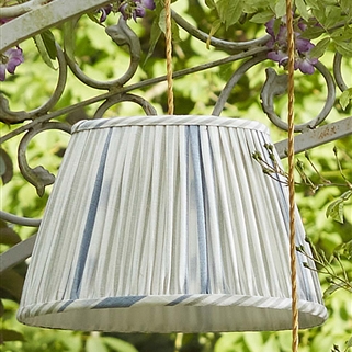 Lapland Stripe - Duck Egg, Cornflower - pleated, for lamp base